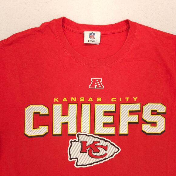 NFL Kansas City Chiefs Crew Neck Graphic Football T-Shirt Mens Size Large L Red - Picture 1 of 9